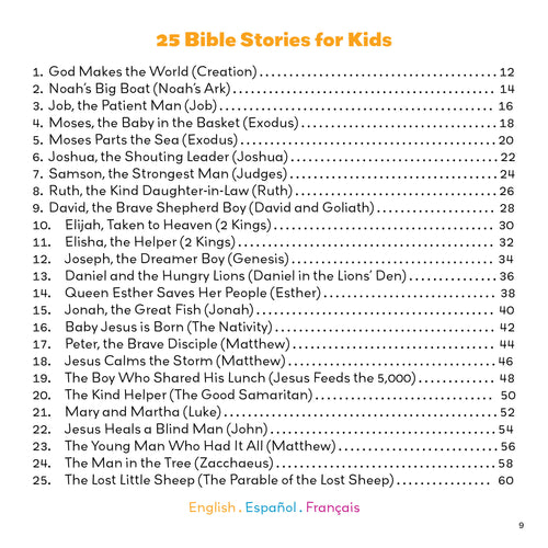 25 Trilingual Bible Stories for Toddlers. Paperback & Hardcover (English, Spanish, and French Edition)