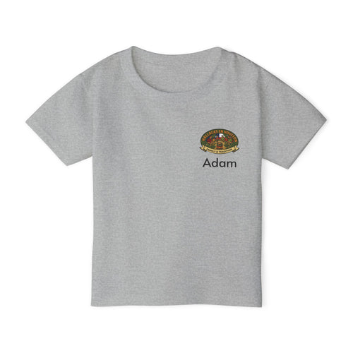 Adam Toddler T-Shirt — Personalized Woodland Badge with Name (Adam)
