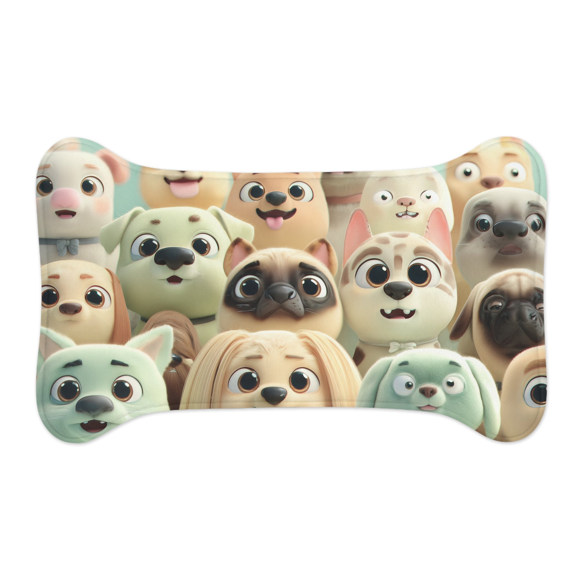 Cute Cartoon Dogs Pet Feeding Mat — Non-Slip Cute Puppy Bowl Placemat