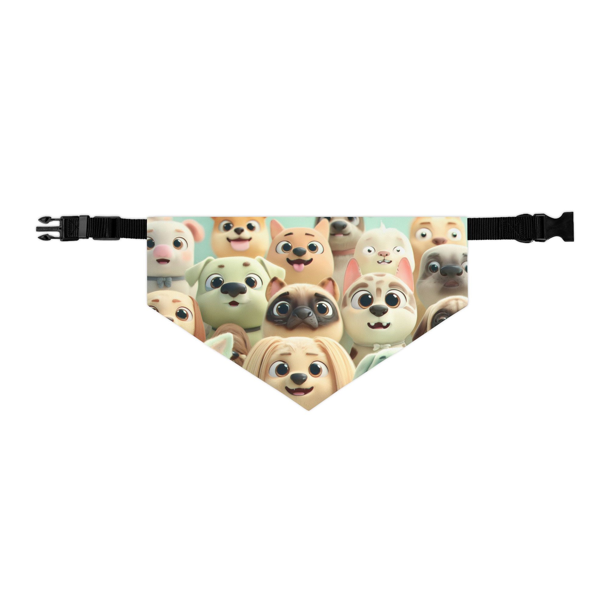 Cute Cartoon Dogs Pet Bandana Collar — Cute Puppy Faces Dog Bandana