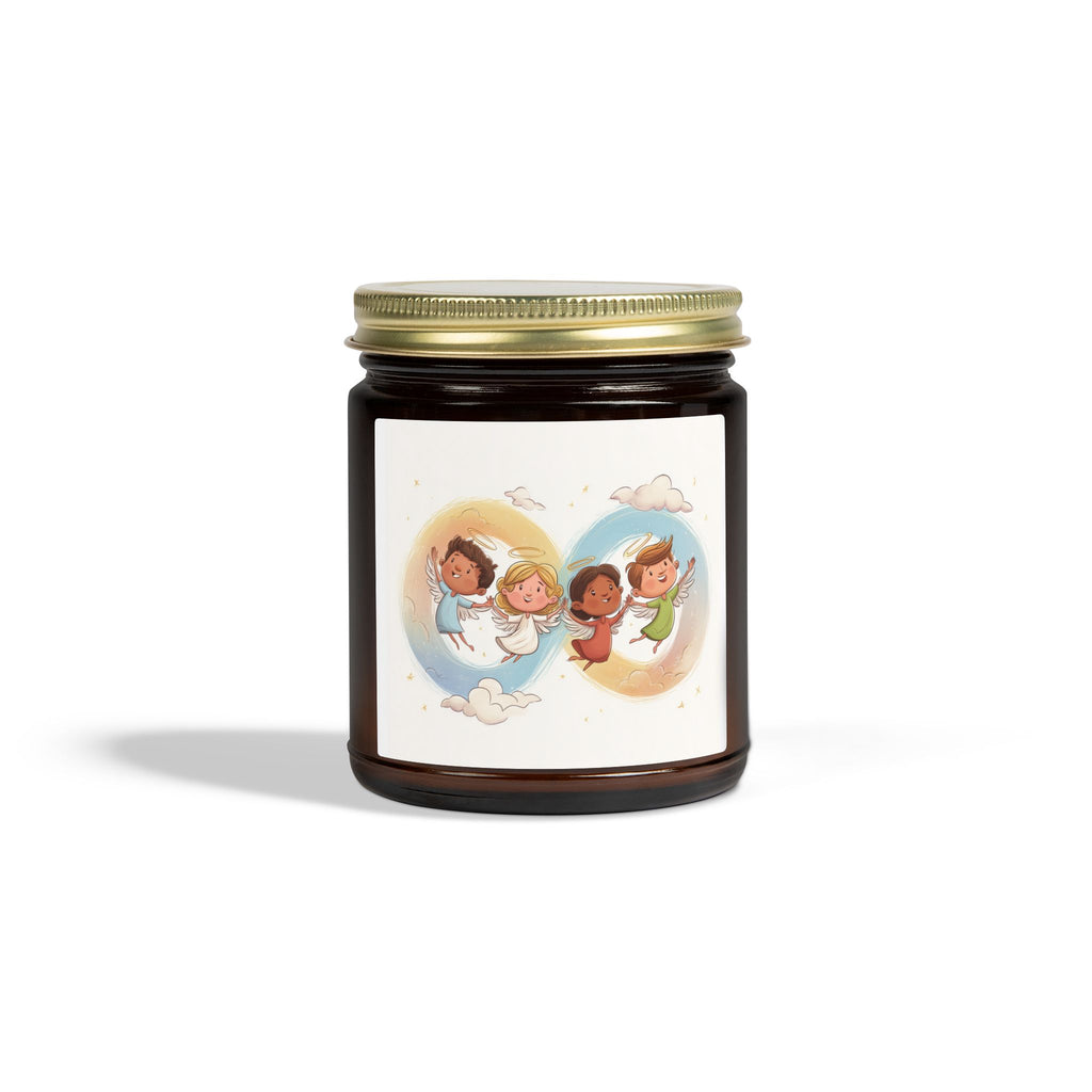 Coconut Apricot Scented Candle (4oz or 9oz) — Several Scents & Unscented, Cute Flying Kids Label