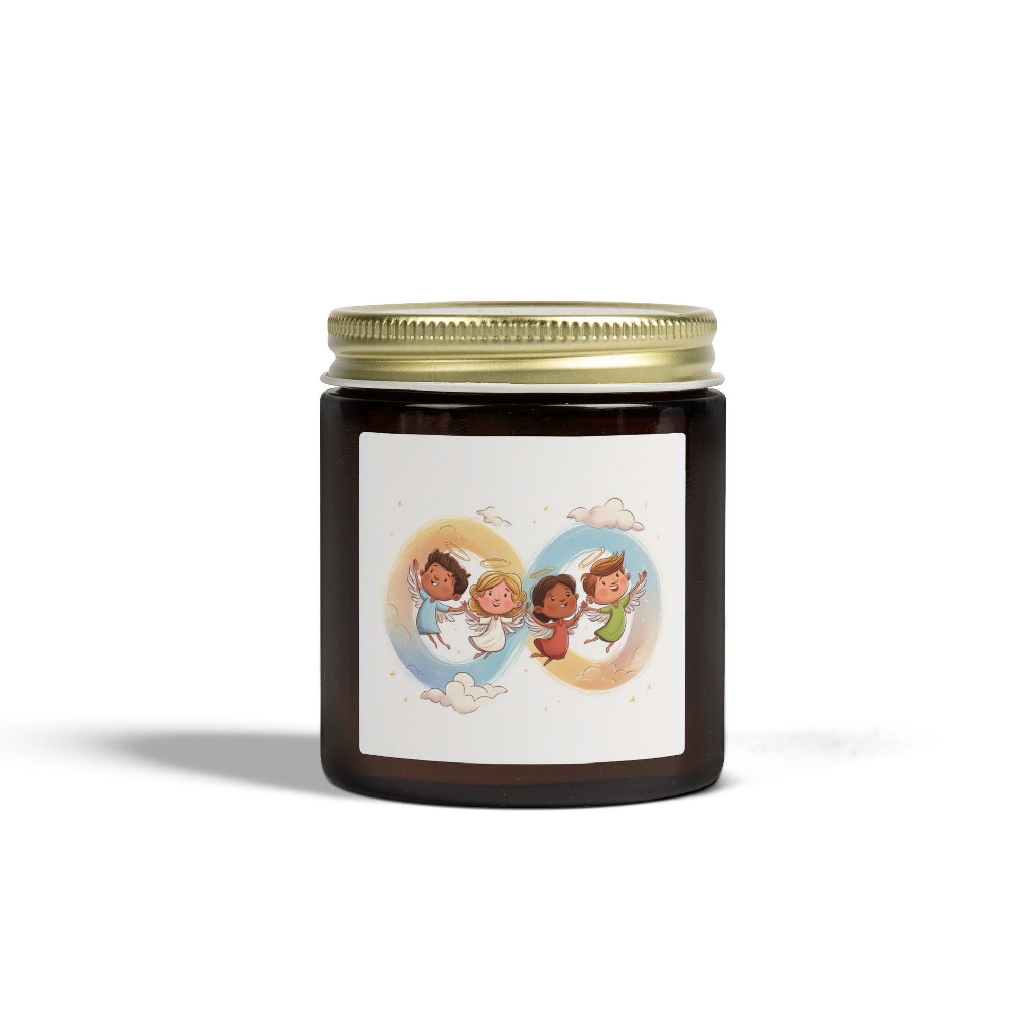 Coconut Apricot Scented Candle (4oz or 9oz) — Several Scents & Unscented, Cute Flying Kids Label