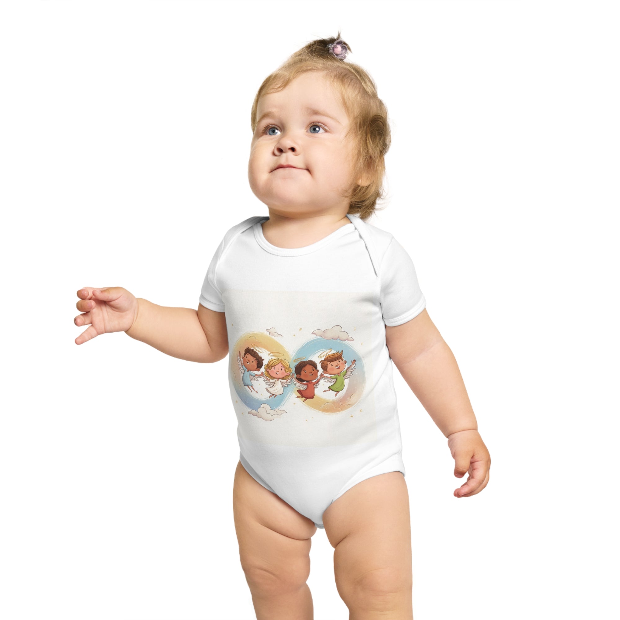 Short Sleeve Baby Bodysuit - Cute toddler angels