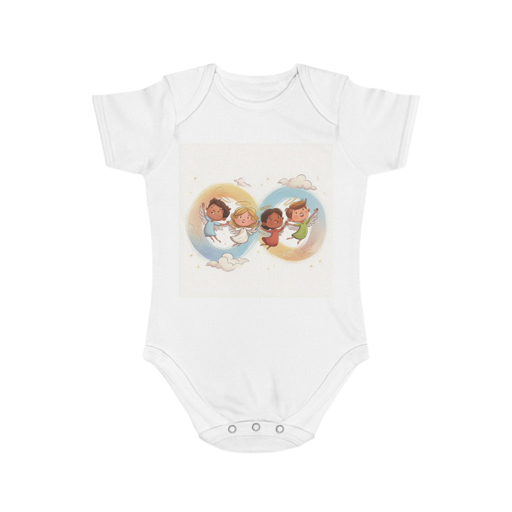 Short Sleeve Baby Bodysuit - Cute toddler angels