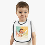 Baby Contrast Trim Jersey Bib - Cute little boy angel