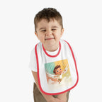 Baby Contrast Trim Jersey Bib - Cute little boy angel