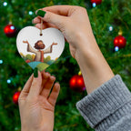 Jesus Illustration Ceramic Star Ornament — Joyful Christian Christmas Decoration