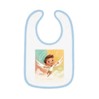 Baby Contrast Trim Jersey Bib - Cute little boy angel