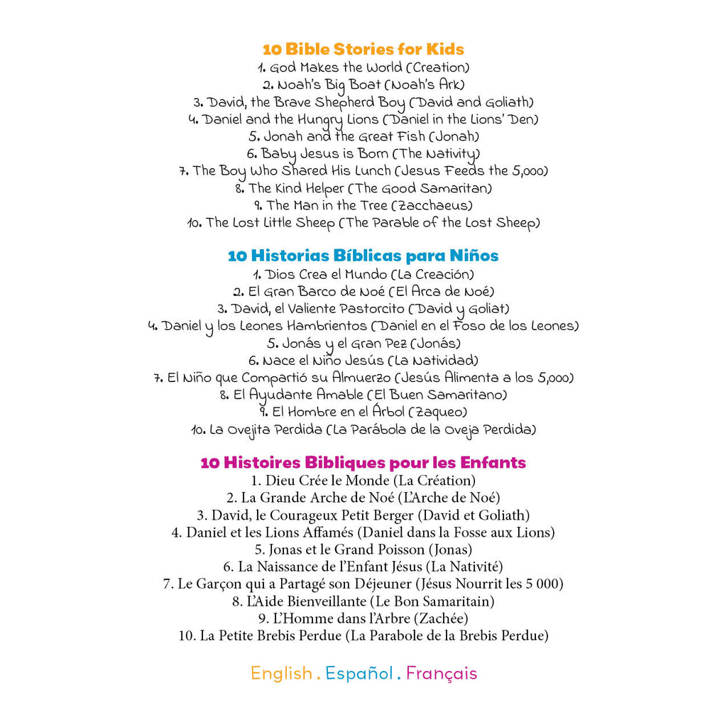 My First Book of Bible Stories (English, Spanish, and French Edition)