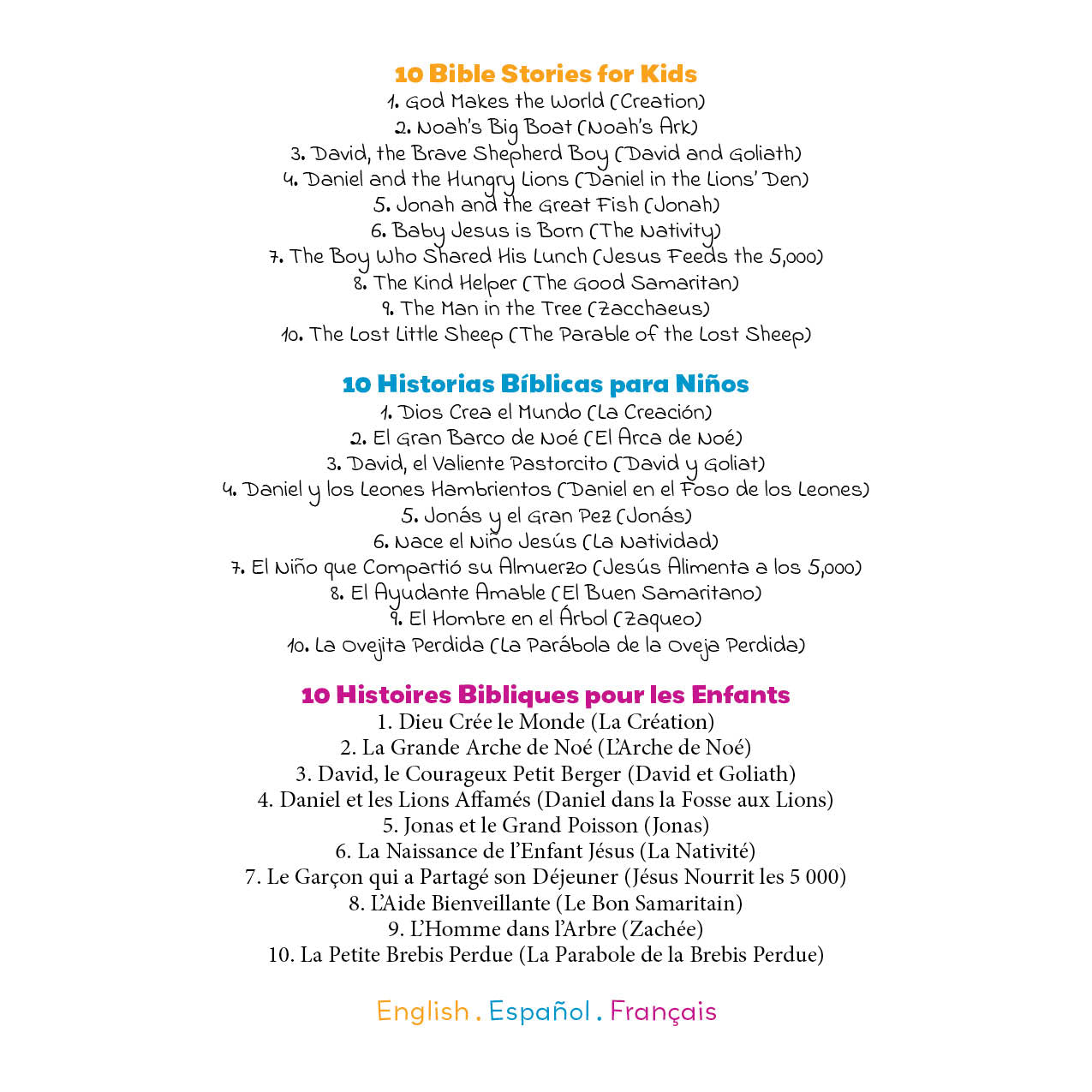 My First Book of Bible Stories (English, Spanish, and French Edition)