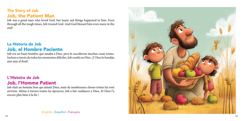 25 Trilingual Bible Stories for Toddlers. Paperback & Hardcover (English, Spanish, and French Edition)